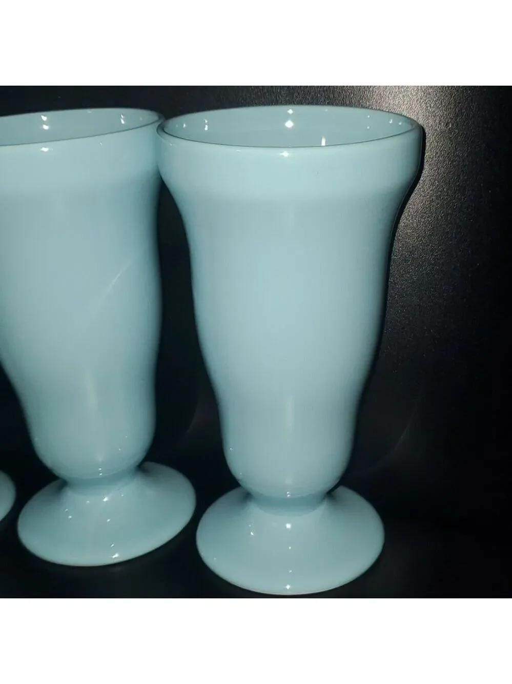 BIA Home Dining Drinkware ice Cream Sundae milkshake Set Curvy Blue Aqua Sexy